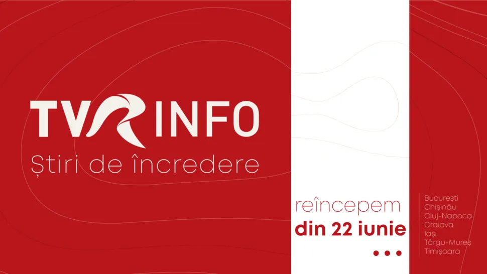 TVR INFO, canalul de știri al Televiziunii Române, emite din nou, din 22 iunie