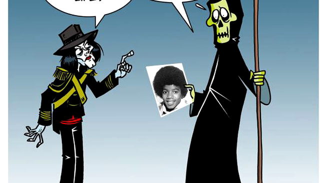 Caricatura cu Michael Jackson