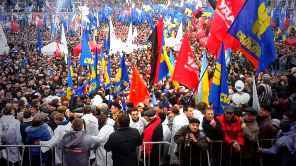 1.000 de manifestanți, dispersați cu brutalitate de forțele de ordine din Kiev