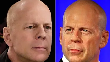 Bruce Willis a petrecut Valentine’s Day alaturi de sosia lui din ceara (Poze)
