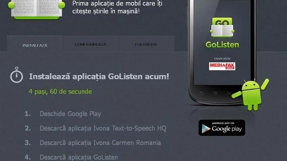 Mediafax Group lansează Go Listen, prima aplicație de mobil care îți citește știrile