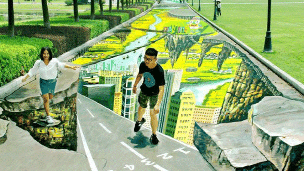 Cea mai lungă stradă din lume cu desene 3D