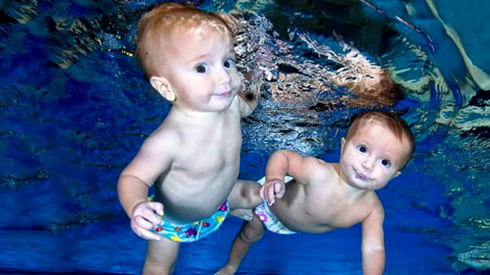 Au doar 10 luni, dar înoată într-un bazin de 25 de metri (Video)