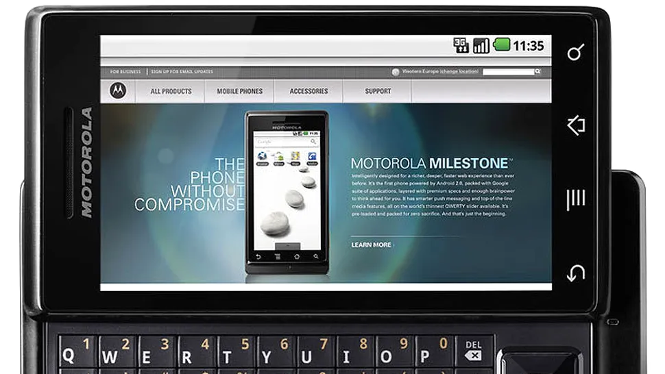 Smartphone-ul Milestone cu sistem de operare Android, acum si in Romania!