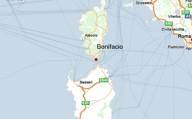 Stramtoarea Bonifacio - localizare