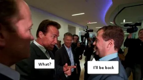 Medvedev catre Schwarzenegger: „I’ll be back” (FOTO si VIDEO)