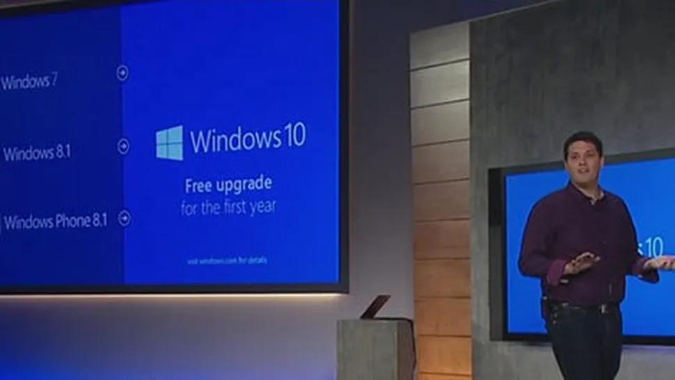 Actualizarea la viitorul sistem de operare Windows 10 va fi gratuită în primul an pentru utilizatorii Windows 7 și Windows 8.1