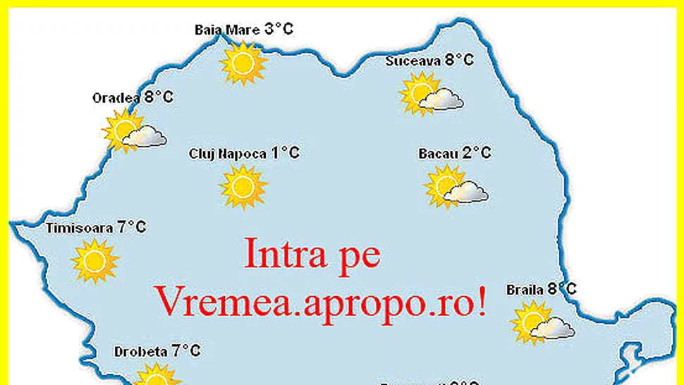 Vremea Apropo.ro: Temperaturile incep sa creasca, dar nu exagerat