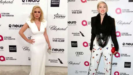 Giulia Nahmany, alături de Miley Cyrus la petrecerea lui Elton John de la Oscar