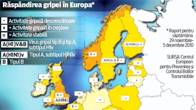 Raspandirea gripei porcine in Europa
