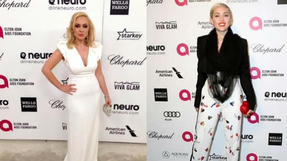 Giulia Nahmany, alături de Miley Cyrus la petrecerea lui Elton John de la Oscar