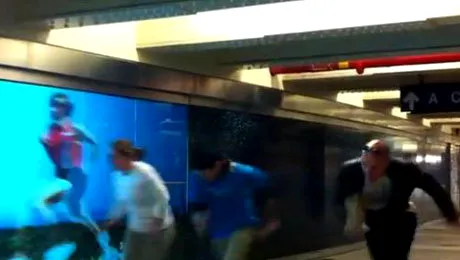 Un perete video te lasa sa te intreci cu un maratonist de cursa lunga (Video)