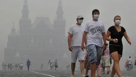 Moscova este acoperita de fum!