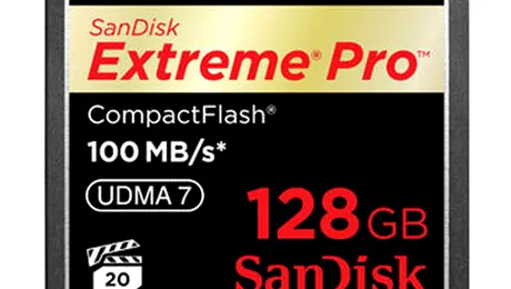 Sandisk lanseaza cel mai rapid card de memorie CF de 128 GB
