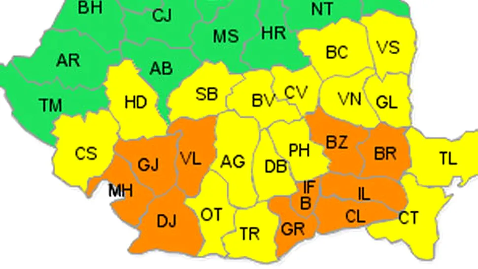 Cod portocaliu de ninsori și viscol în București și alte 10 județe din țară. Posibil și cod roșu