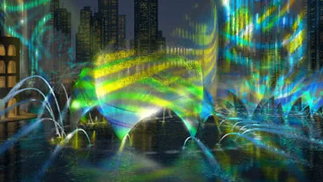 Fantana care deseneaza cu apa (video)