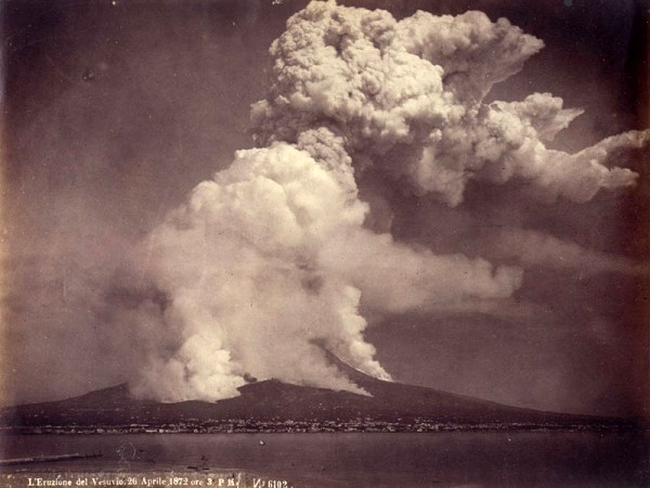 Vulcanul Vezuviu din Italia, erupția din 1872