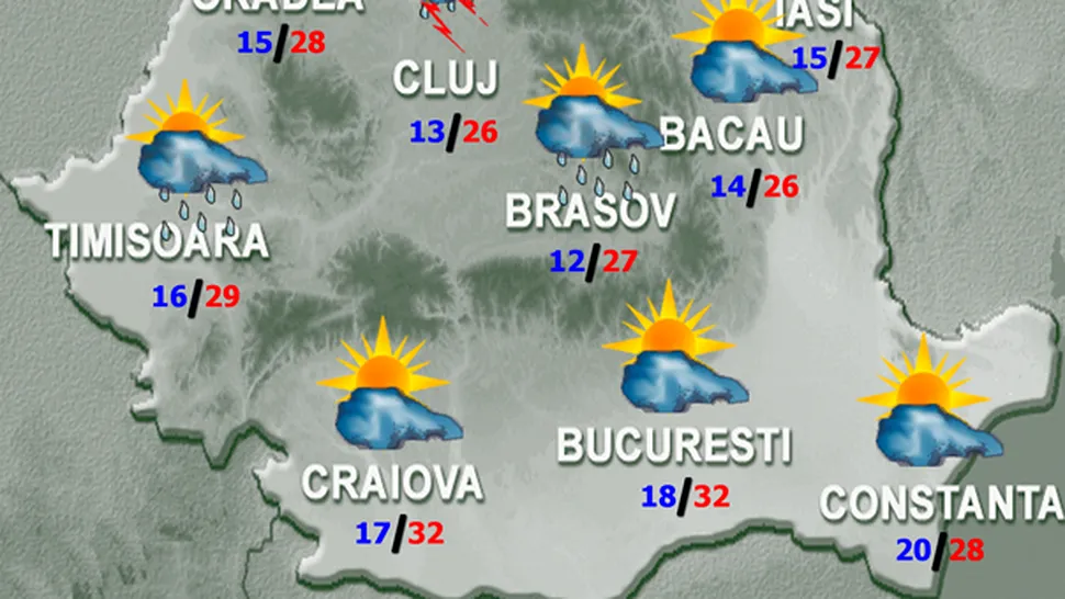 Vremea Apropo.ro: Week-end de toamna, cu temperaturi si ploi de vara