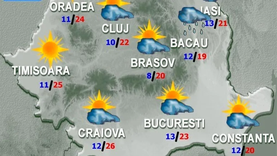 Vremea Apropo.ro in week-end: Posibile ploi si temperaturi placute