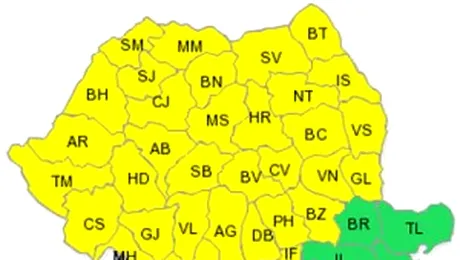 Ploi si vijelii cu nume de cod: „galben”!