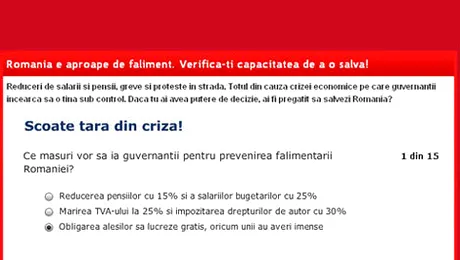 QUIZ Apropo.ro: Scoate Romania din criza, cu doar 15 click-uri!