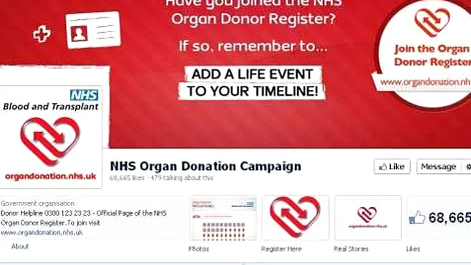 Facebook susține donarea de organe