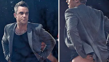 Robbie Williams, cu fundul gol la TV!