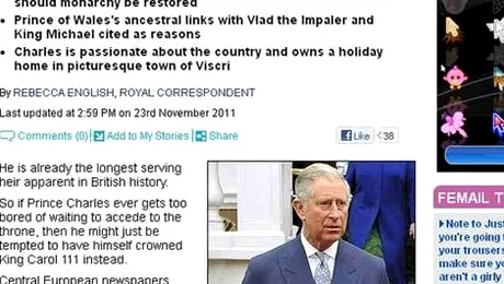 Printul Charles, noul rege al Romaniei?!