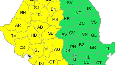 Vremea Apropo.ro in week-end: Cod galben de furtuni in vest si caldura in (r)est!
