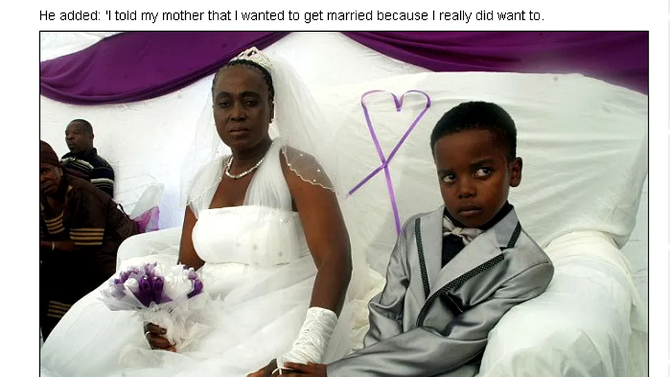 La vârsta de 8 ani s-a căsătorit cu o femeie de 61 de ani, pentru că așa au vrut strămoșii săi