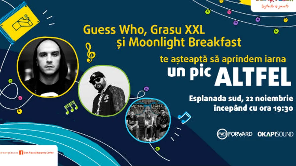 Concert: Guess Who, Grasu XXL, Moonlight Breakfast - 22 noiembrie