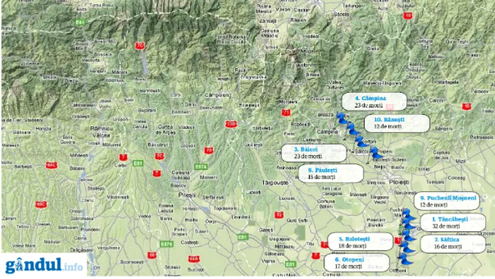 Cele mai periculoase zone de pe DN1! Cati oameni au murit pe cea mai lunga sosea din Romania