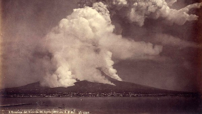 Vulcanul Vezuviu din Italia, erupția din 1872