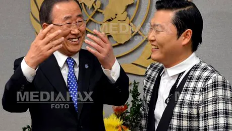 Fenomentul „Gangnam Style” al lui Psy „l-a prins” și pe Ban Ki-moon, liderul Națiunilor Unite
