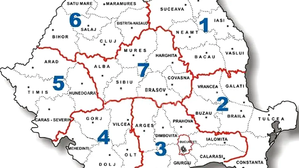 Proiect de lege: Cele 8 regiuni în care va fi împărțită România