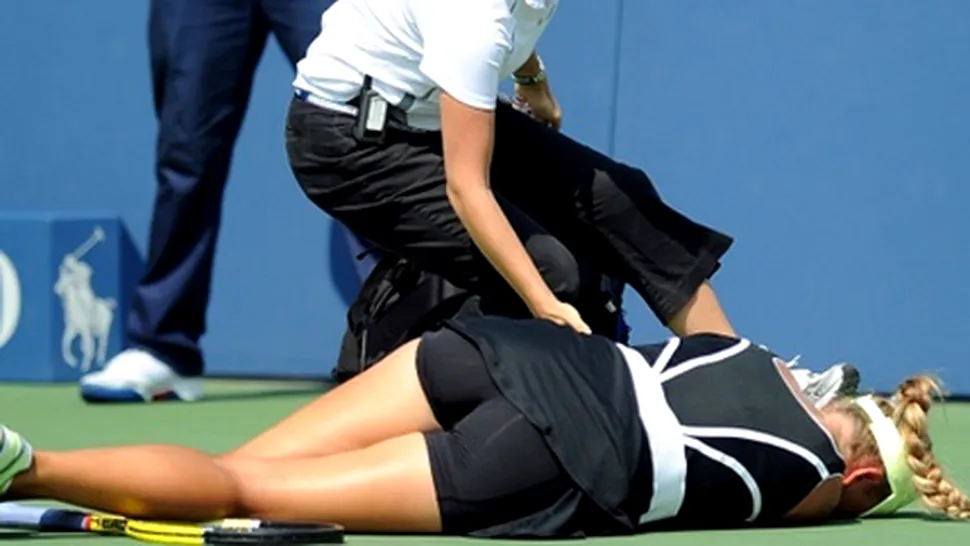 Victoria Azarenka a lesinat in timpul unui meci, la US Open 2010 (Poze & Video)
