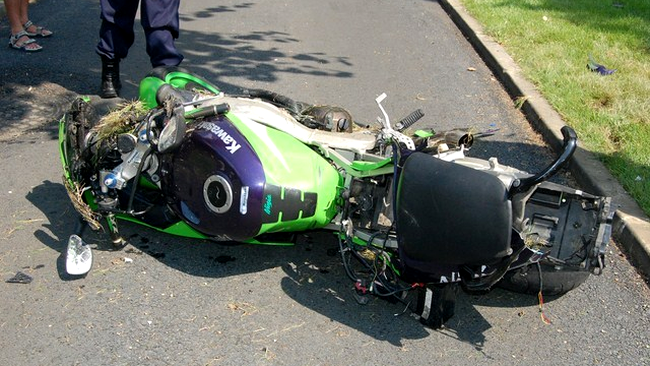 Asa arata motocicleta, imediat dupa impact