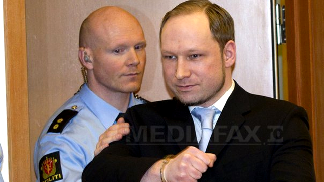 Extremistul Breivik nu regretă ce-a făcut! Dimpotrivă...
