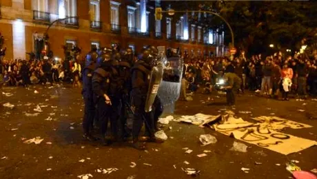 Madrid: Proteste împotriva austerității, 60 de oameni răniți