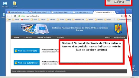 Impozit platit online? „100% functional”, dar mai dureaza…