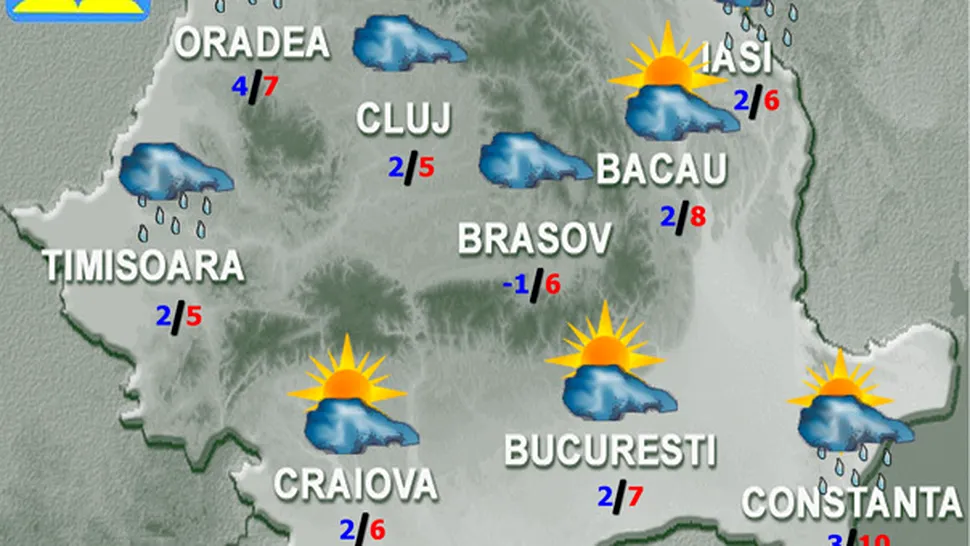 Vremea Apropo.ro în week-end: Încălzire ușoară și precipitații slabe