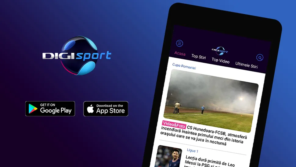 Digi Sport are aplicație pe smartphone