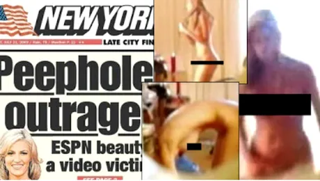 O prezentatoare a ştirilor sportive, filmată pe ascuns în camera sa de hotel, când se dezbrăca!