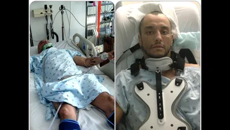 RECORD EȘUAT: Un acrobat s-a rănit încercând să treacă prin zece panouri din sticlă (Video)