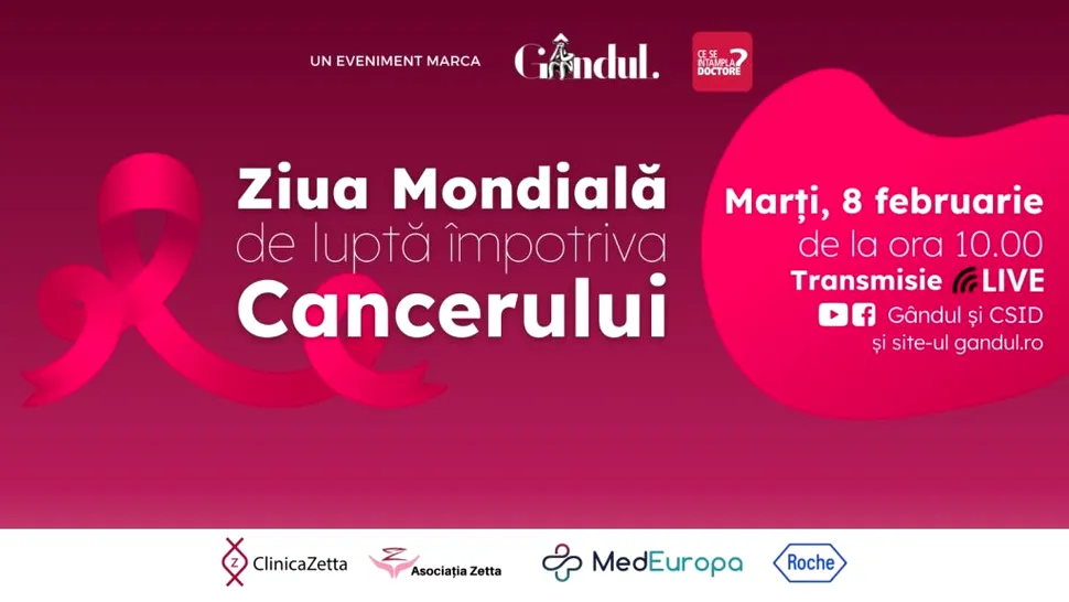 Conferința ”Ziua Mondială de luptă împotriva cancerului” în direct din studioul GÂNDUL LIVE, 8 februarie de la ora 10.00