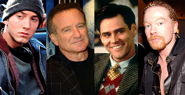 Eminem, Robin Williams, Jim Carrey si Axl Rose