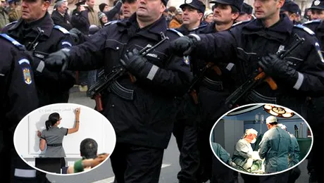 Statul cheltuie mai mult cu jandarmii si cu politistii decat cu medicii si cu profesorii