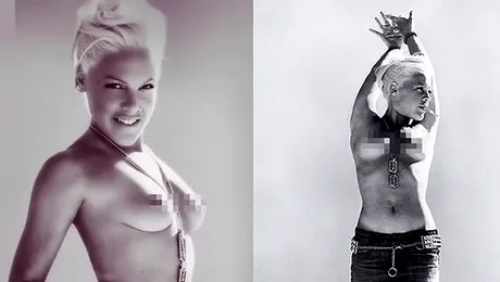 Pink, topless într-un album foto