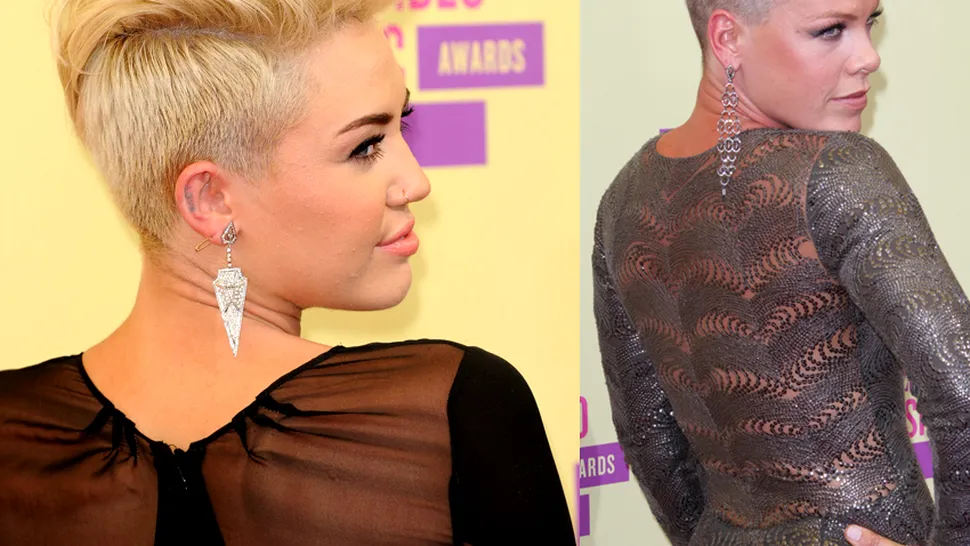 Miley Cyrus și Pink, coafuri identice la MTV VMA 2012!