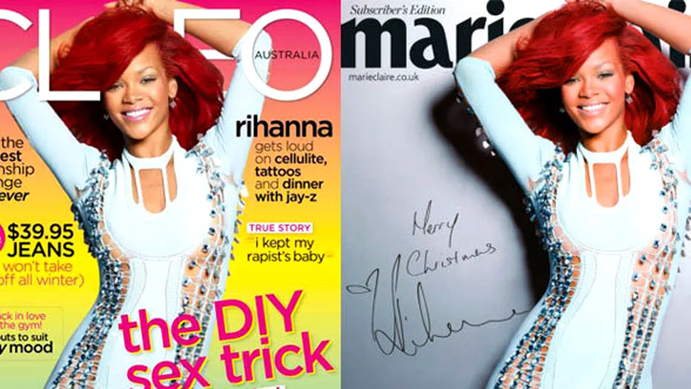 Rihanna a aparut cu aceleasi poze, in doua reviste concurente! (poze)